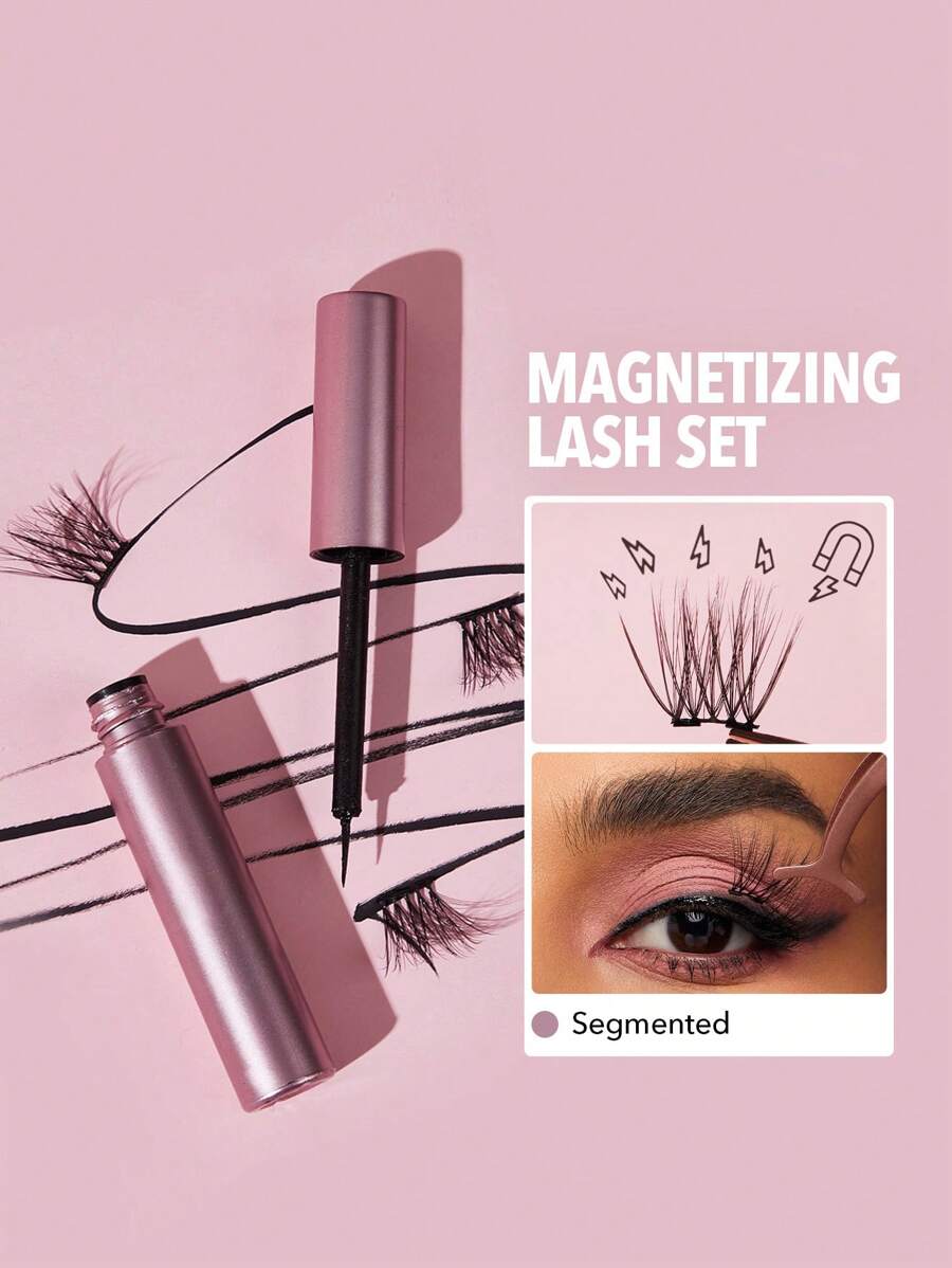 SHEGLAM 磁力眼妆性感分段睫毛+眼线笔套装磁性睫毛和眼线笔套装无胶速干易卸眼线笔睫毛延长眼妆假睫毛工具冬季睫毛套装