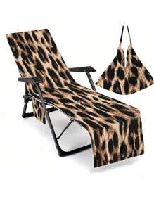 SHEIN 1 Vỏ bọc ghế bãi biển bằng sợi nhỏ họa tiết da báo, Vỏ bọc ghế bãi biển, Túi đeo vai, Vỏ bọc ghế bãi biển thấm hút, Vỏ bọc ghế khách sạn bãi biển, Vườn tắm nắng, Vỏ bọc ghế thư giãn bãi biển - Nhiều màu - Xem 8