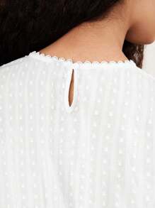 Maija Áo sơ mi dài tay trơn cho nữ, đơn giản & thời trang, phù hợp cho mùa hè - trắng - Xem 7