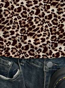 SHEIN Teen Girls Casual Leopard Print Camisole Tank Top, Sleeveless Snug Fit Summer Shirt
