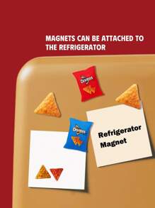 Doritos X SHEIN 4 件薯片形冰箱贴，冰箱贴的绝佳装饰，适用于厨房和办公室白板