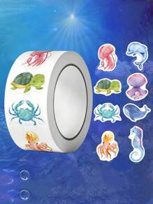 SHEIN 500 tờ/cuộn Nhãn dán động vật Phần thưởng cho giáo viên Chủ đề không gian Động vật dễ thương Quà tặng tiệc Vật dụng khuyến khích lớp học Nhãn dán trang trí vui nhộn Gói lớn Nhãn dính nhiều màu Giải thưởng cho học sinh Nghệ thuật sáng tạo Thủ công DIY - Nhiều màu - Xem 6