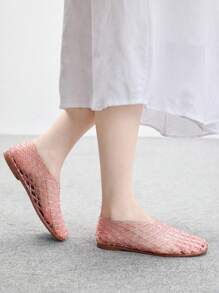 CUCCOO BIZCHIC 女士圆头水晶平底凉鞋，时尚海滩度假平底鞋