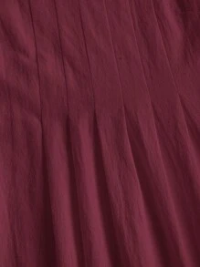 EMERY ROSE Plus Size Women Summer Casual Solid Color Short Sleeve Dress,Summer Dresses For Women,Dresses Casual - Burgundy - View 4