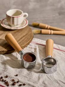 Cirelle 咖啡无底把手 51MM家用三耳实木手柄 咖啡机配件 改装木质咖啡手柄