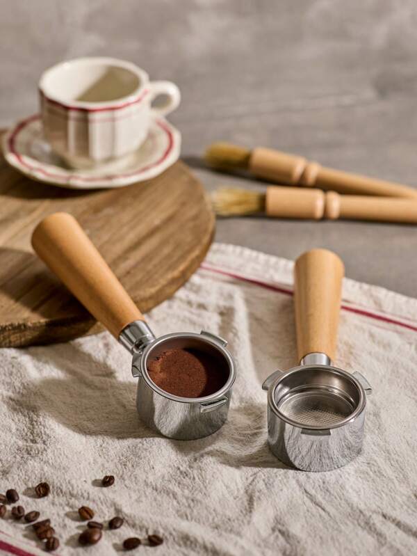 Cirelle Coffee Bottomless Handle, 51MM Household Three-Ear Solid Wood Handle, Coffee Machine Accessories, Modified Wooden Coffee Portafilter Handle