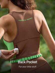 In My Nature Conjunto de chaleco y shorts versátil y casual de bloques de color, ropa deportiva para actividades al aire libre y entrenamiento para mujeres