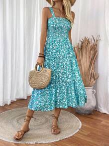 Breezaya Vacation Casual Ditsy Floral Camisole Dress - Blue - View 6