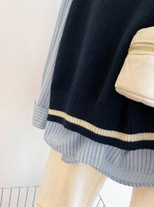 INAWLY 女士休闲撞色针织背心 - 彩色 - 查看 4