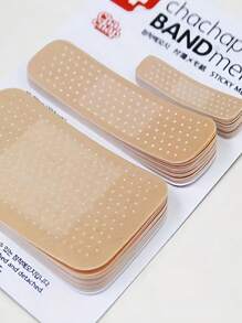 SHEIN 1 件可爱绷带系列便签贴纸便签纸记事本卡哇伊文具办公用品返校创意创可贴、便利贴纸、可粘贴纸、学生笔记 - 卡其色 - 查看 8