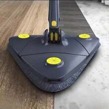 1pc Triangle Spin Mop With Hands-Free Wringing, Rotary Mop For Ceiling, Wall, Cabinet Cleaning, Multi-Function Heavy Duty Handle - Blue - View 5