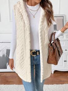 EMERY ROSE Damen Lässig modische vielseitige warme ärmelloser Kapuzenjacke