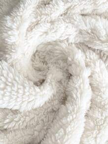 SHEIN Clasi 女士休闲连帽纹理羊毛夹克，秋冬 - 白色 - 查看 8