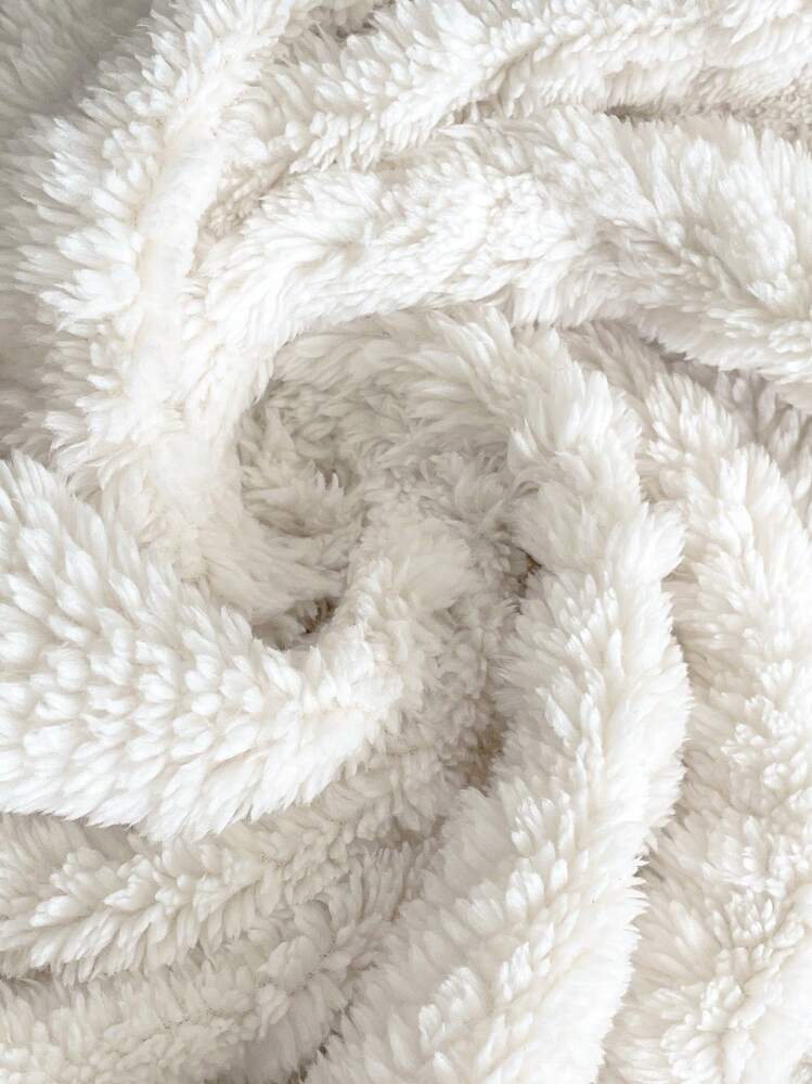 SHEIN Clasi Women's Casual Hooded Textured Fleece Jacket, Autumn/Winter,Fall - White - View 8