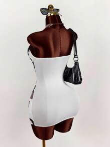 Amplova 性感镂空拼接女式迷你连衣裙 - 彩色 - 查看 8