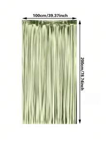 1PC Matte Sage Green Tassel Background Decoration For Wedding Parties. Sage Green Background Tassel Curtains. Sage Green Tassel Background Decoration For Party Decoration. Suitable For Green Theme Wedding Birthday Parties