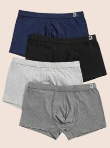 Manfinity Underwear&Sleepwear Basics Men 4pcs Letter Graphic Boxer Brief - Multicolor - View 1