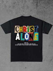 Manfinity Dauomo Men's Short Sleeve T-Shirt, Minimalist Fashion, Casual And Everyday Wear - Black - View 2