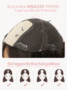 ZERO-NET 14-16英寸女士真发片，适合头发稀疏的女性，波浪发片