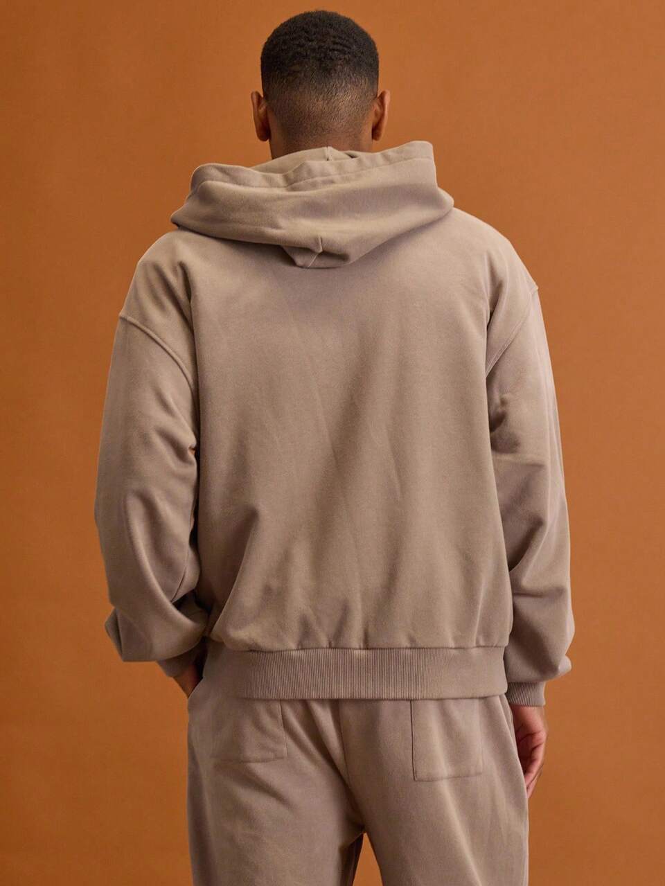Men Over Dyed Zip Through Drop Shoulder Hoodie Spring Holiday Vacation Lounge