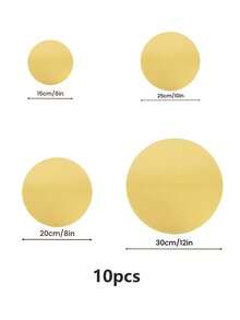 10 Buah Alas Kue Bulat Emas - Alas Kue Sekali Pakai Premium, Karton Anti Minyak untuk Kue Pernikahan/Ulang Tahun - Emas - View 3