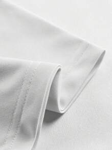 Manfinity EMRG Camiseta de manga corta con cuello redondo, estampado de letra y ala, de estilo casual para hombre, de verano