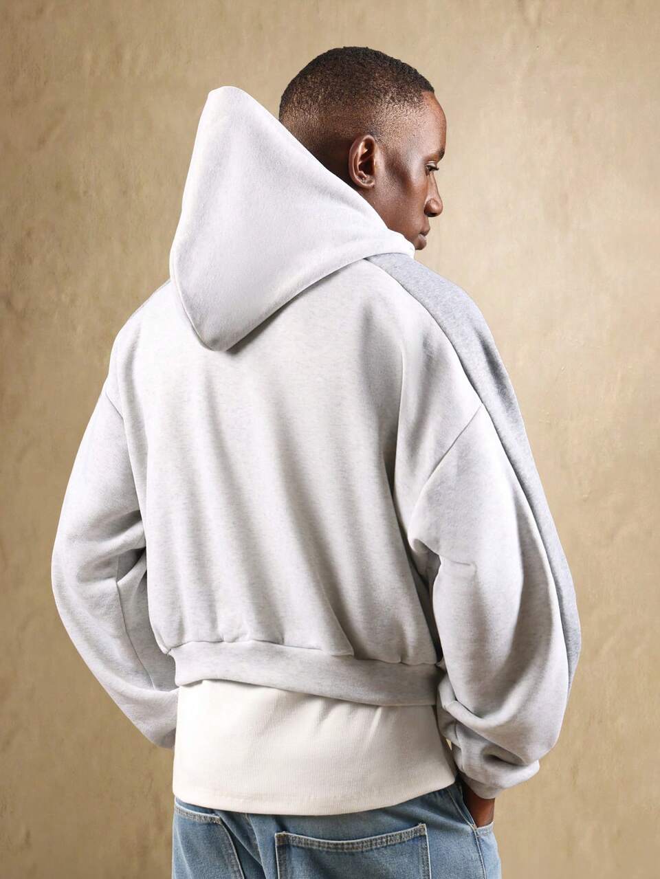 SUMWON Color Block Hoodie With Centre Pocket Soft French Terry Fit Modern Streetwear Urban Fall Winter Essential Casual Athleisure Oversized Hood Minimalist Pullover Sweatshirt Plain