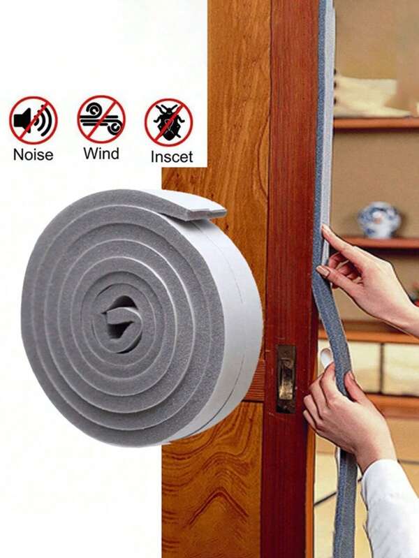1 Roll, Door Window Sealing Strips, Sound-Proof Door Window Foam Back Noise Insulation Excluder Tape Dust-Proof Sealing Strip
