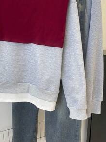 INAWLY Moletom Casual Feminino com Design 2 em 1, Ajuste Solto, Outono - Cinza - Visão 5