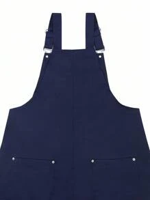 Manfinity EMRG 男士休闲时尚百搭背带裤，带贴布设计，超大码，夏季海军蓝，秋季