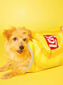 Lay's X SHEIN 1 件脆脆薯片隧道宠物床、猫玩具、狗玩具、趣味 - 黃色 - 查看 4