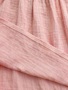 SHEIN 2pcs Baby Girls' Fashion Cute Long Sleeve Dress & Hat Set - Pink - View 9