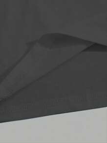 Manfinity Dauomo 男士休闲个性化字母印花短袖T恤，宽松圆领艺术设计 - 深灰色 - 查看 6