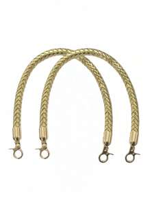 2PCS Woven Chain Straps For DIY Gold Handbag Handles With Spring Clasp Purse/Wallet/Crossbody Bag Repair,Adjustable Length Bag Accessories, Craft Replacement Straps For Bags & Purses Handbag Hardware Accessories - Multicolor - View 8