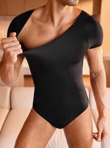 SHEIN Men's Plain Crew Neck Shapewear Bodysuit