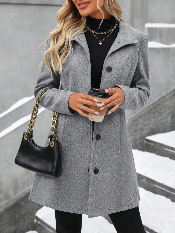 EMERY ROSE Women's Elegant Casual Long Sleeve Overcoat Fall Winter Cloth For Women Autumn