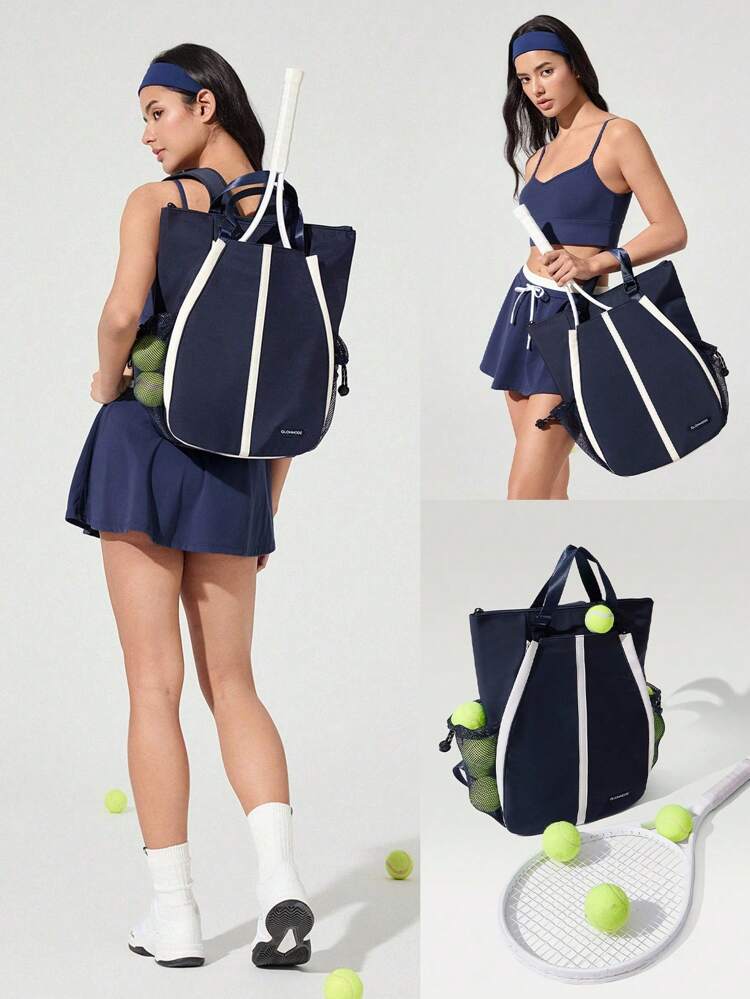 19L コートサイド 調整可能な肩ひも マルチレイヤー収納 ラケットバッグ バックパック テニス ゴルフ デイリーカジュアルウェア