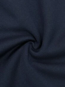 Manfinity Dauomo 男士休闲纯色拉链斜口袋连帽衫 - 藏蓝色 - 查看 6