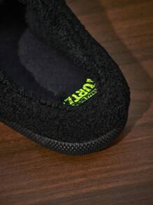 TEENAGE MUTANT NINJA TURTLES | SHEIN 柔软毛绒保暖防滑室内拖鞋冬季家居鞋精美刺绣图案，轻便耐用，男女通用家居卧室空调房春秋季 - 黑色 - 查看 8