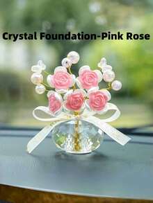 1 件水晶底座郁金香雕塑手工家居书桌装饰禅意办公室装饰品减压装饰品女士礼物正念装饰