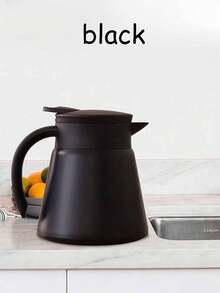 27 Oz Stainless Steel Insulated Coffee Bottle With Handle, Double-Layer Vacuum Insulated Pot, Suitable For Hot Water, Tea, Coffee And Insulation, 680ml. - Black - View 5