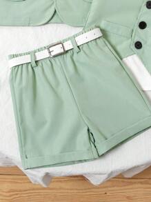 3 件套男婴经典绅士服装套装，包括西装外套、背心、裤子，适合生日、婚礼、洗礼、1 岁生日派对、男婴表演、婚礼仪式 - 軍綠色 - 查看 6