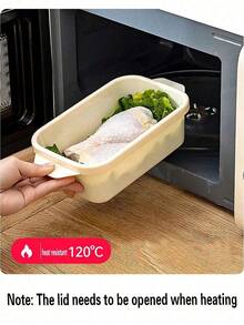 SHEIN 3个装米色和黑色食品储物盒，适用于冷冻和微波炉，三种尺寸：大号-1100毫升，中号-600毫升，小号-300毫升 - 彩色 - 查看 4