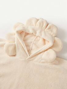 Cozy Pixies 1pc Soft Hooded Sunflower Petal Baby Towel, Super Absorbent, Quick Drying, Warm, Suitable For 0-3 Years Old, Versatile Use For Bathing And Swimming - Beige - View 6