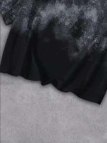 Manfinity Dauomo 男士扎染印花圆领短袖休闲T恤，夏季 - 彩色 - 查看 4