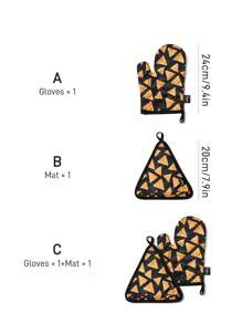 Doritos X SHEIN 马尔代夫 & Trilu 芯片印花耐热厨房烘焙配件，可选手套或隔热垫，烤箱适用，厚垫隔热 - 彩色 - 查看 3