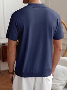 Manfinity Homme Men's Everyday Casual Knit Sweater, Suitable For Work And Commute Polo Shirt For Men