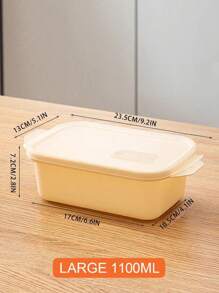 SHEIN 3个装米色和黑色食品储物盒，适用于冷冻和微波炉，三种尺寸：大号-1100毫升，中号-600毫升，小号-300毫升 - 彩色 - 查看 5