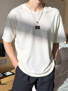 SHEIN 2 件套青少年男童休闲舒适百搭宽松短袖上衣和短裤套装 - 彩色 - 查看 1