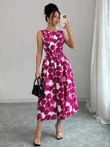 Rafferiza Women's Elegant Printed Mid-Length Dress Summer Dress - Multicolor - View 3